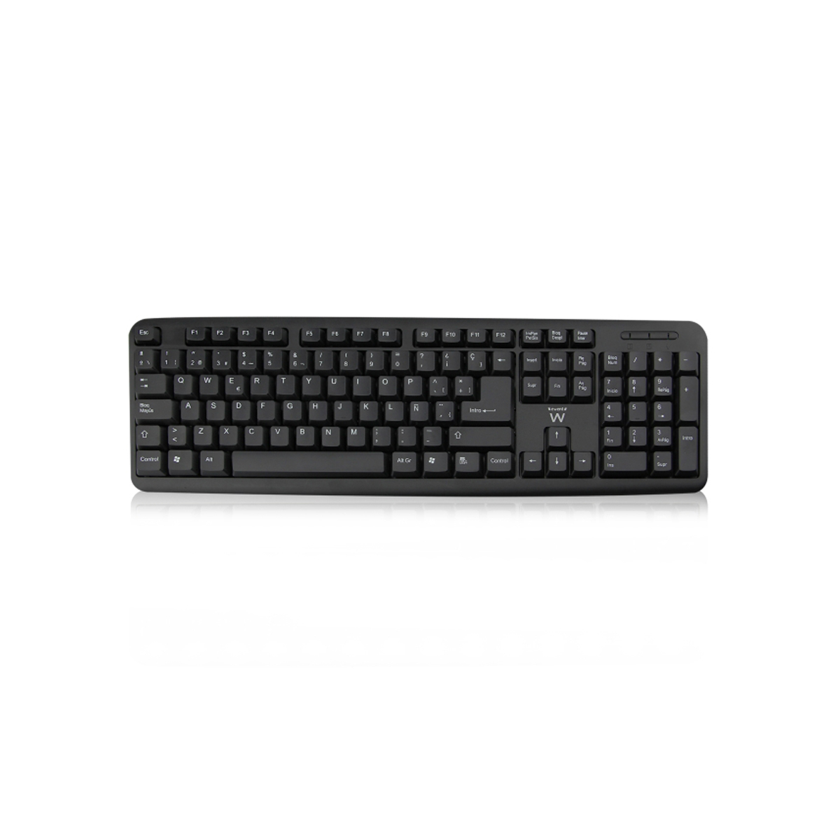 EWENT TECLADO CABLE NEGRO