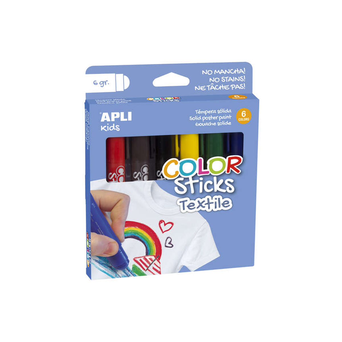 APLI TEMPERA SOLIDA TEXTIL 6U