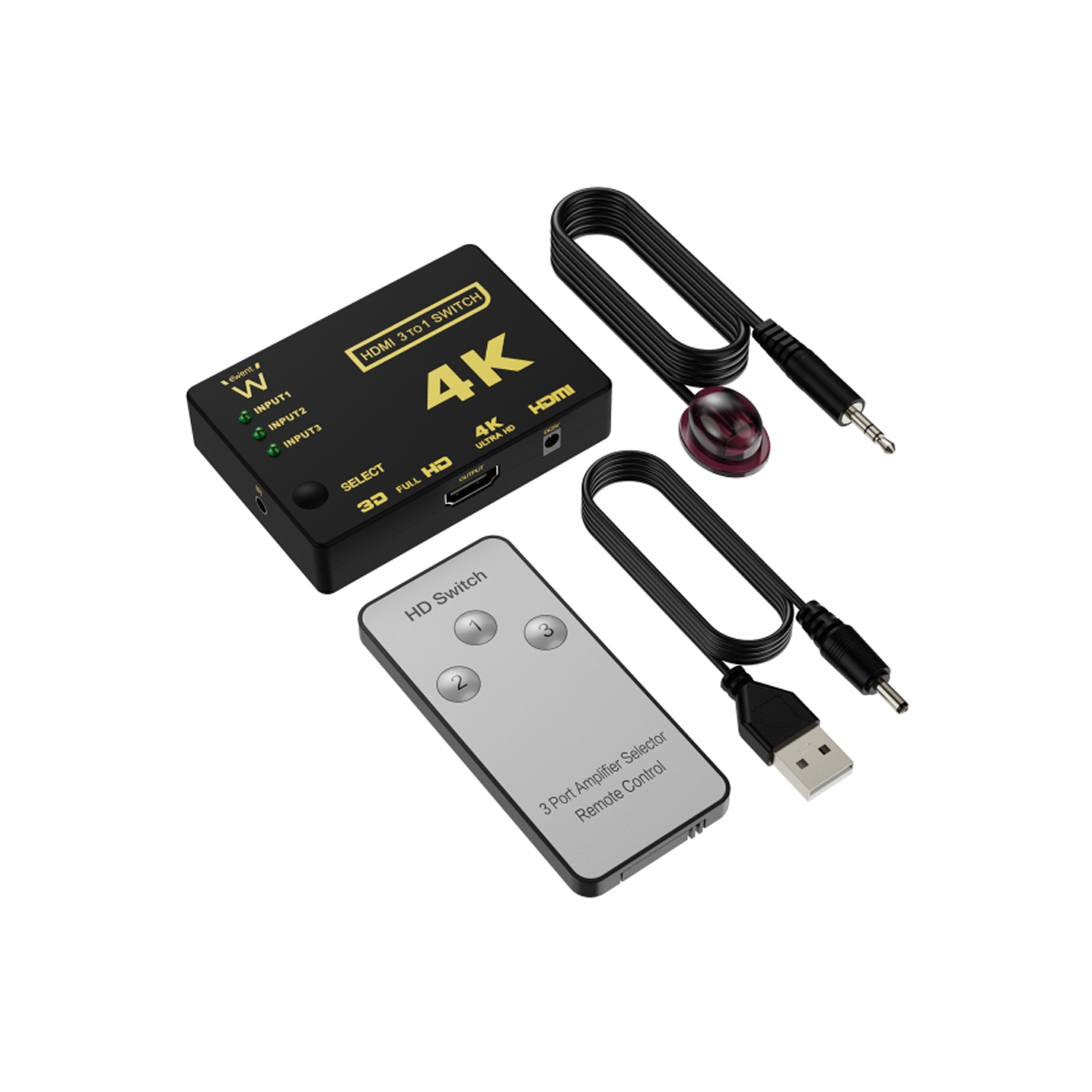 EWENT CONMUTADOR HDMI 3 A 1 4K