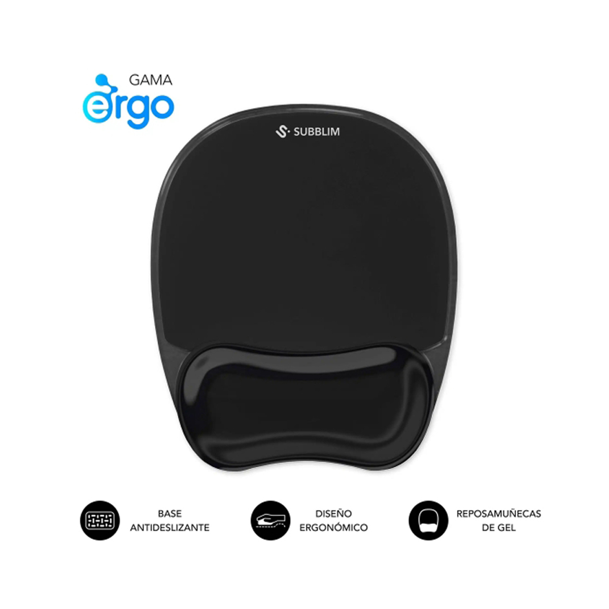 SUBBLIM ALFOMBRILLA ERGO NEGRO