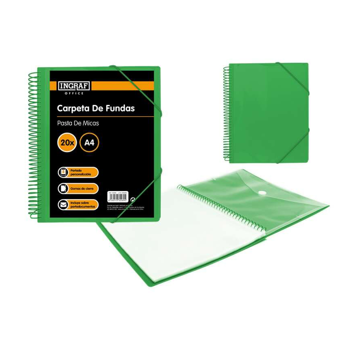 INGRAF CARPETA 20 FUNDAS A4 VE