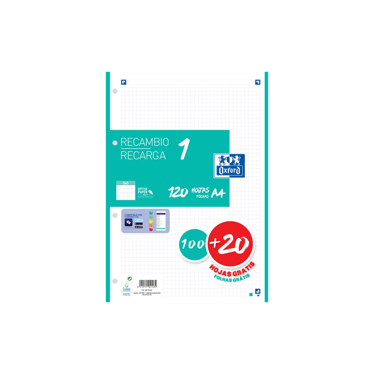 OXFORD RECAMBIO A4 5X5 4A 120H