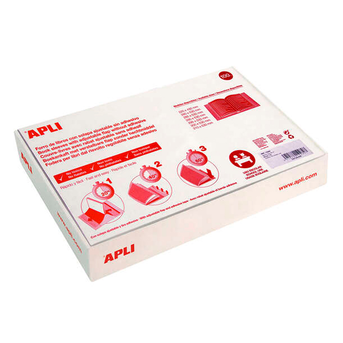APLI FORRO LIBRO 290MM 100U