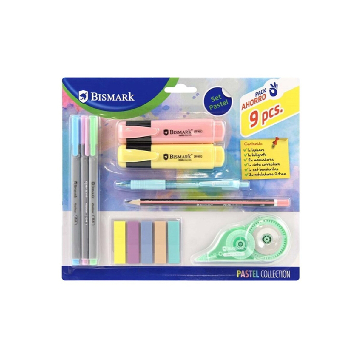 BISMARK PACK ESCOLAR 9 PIEZAS