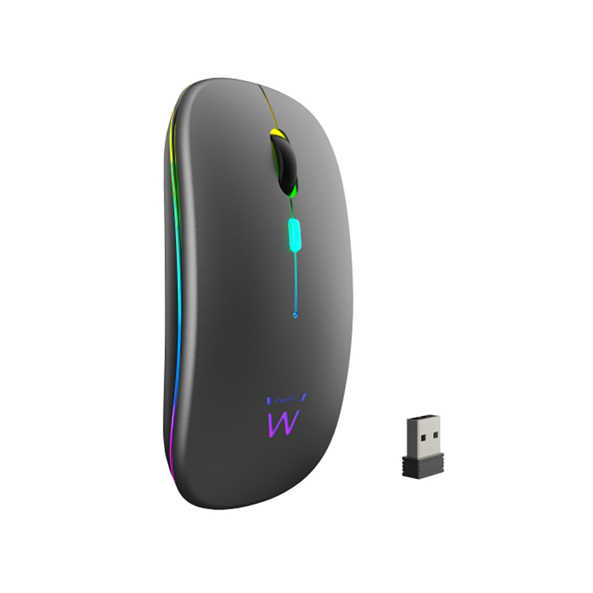 EWENT RATON INALAMBR RGB NEGRO