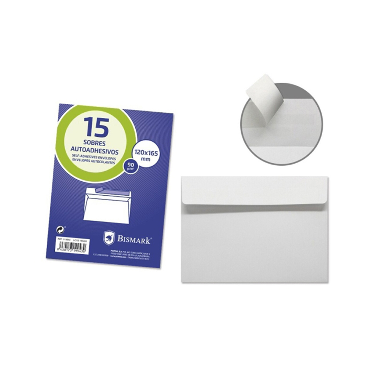 BISMARK SOBRE 120X165 90GR 15U