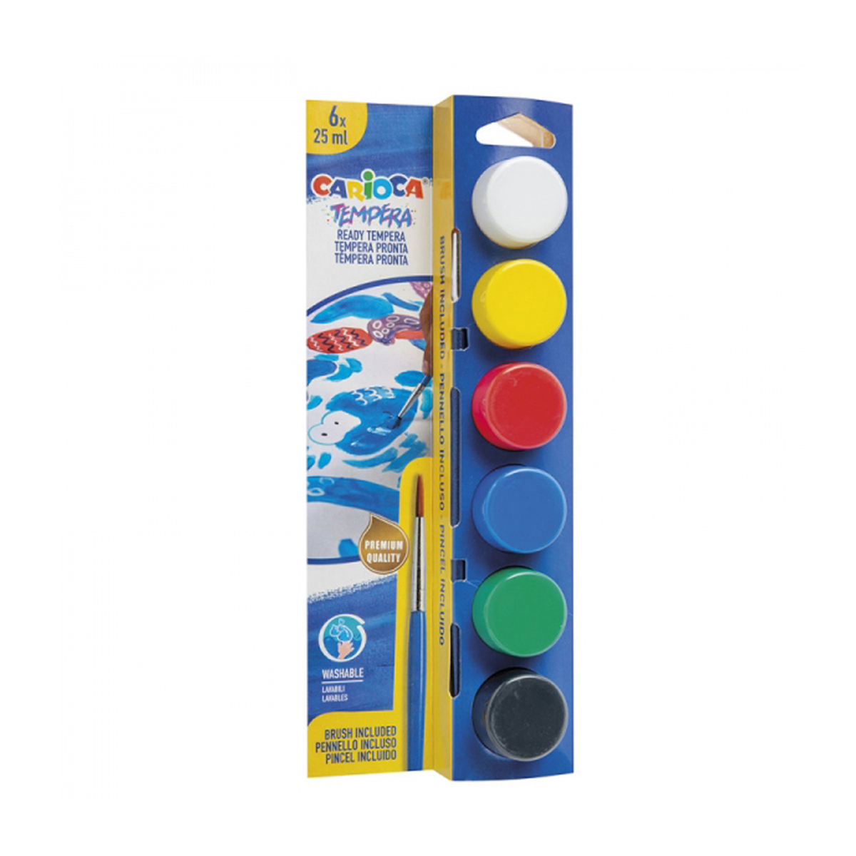 CARIOCA TEMPERA 25ML 6U+PINCEL